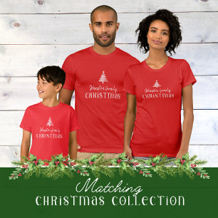 Camiseta Crianças unísexas da árvore de Natal da família pe