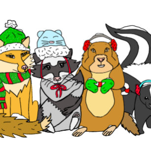 Woodland cria cartão postal de Natal