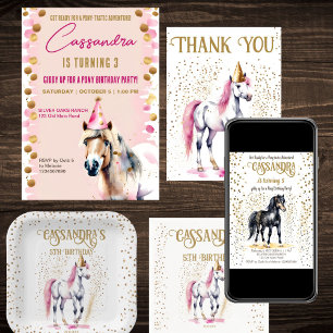 Convite Espadilha de ouro branco de festa de aniversário P