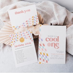 Convite Retrô Verificado no Primeiro Aniversário da legal 