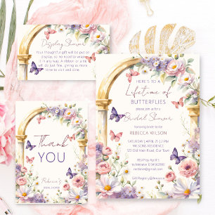 Cartão De Agradecimento A uma vida inteira de borboletas primavera chá de 