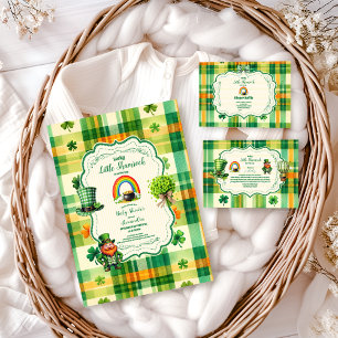 Convite Chá de fraldas Rainbow Lucky Little Shamrock