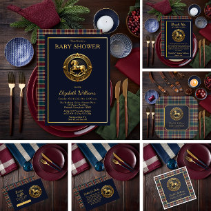 Cartões de agradecimentos plano azul-azul-cavalo p