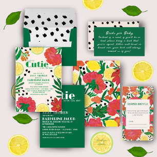 Adesivo Redondo Pequena beleza no caminho chá de fraldas de citrin