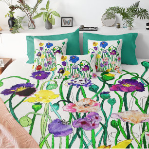 Etiqueta De Bagagem Múltiplas Cores Papoula Selvagem Aquarela Pessoal