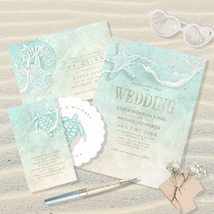 Porta-copo De Papel Sea Foam Beach Wedding Turtle ID837