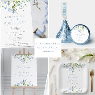 Etiquetas Para Lembrancinhas Agradecimento de Chuveiro de Noiva Floral Azul Cla