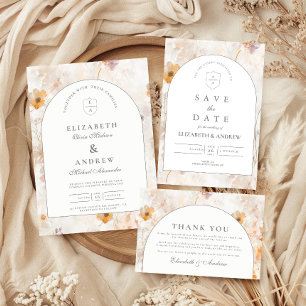 Cartão De Agradecimento Casamento Editorial Wildflower