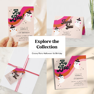 Convite Primeiro aniversario de Boo e Fantasma Bonito Retr