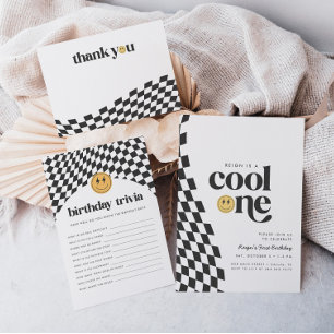 Convite O Primeiro Aniversário do legal Menino Verificado