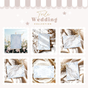 Cartão De Informações Casamento Floral do Jardim Azul do Elegante Barroc