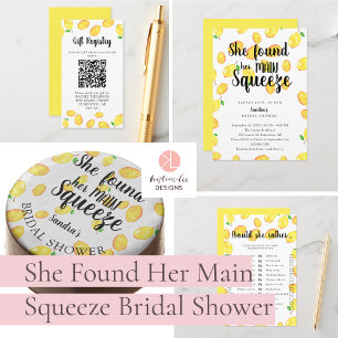 Convite Ela Encontrou Seu Amado Esmagador de Limão Chuveir