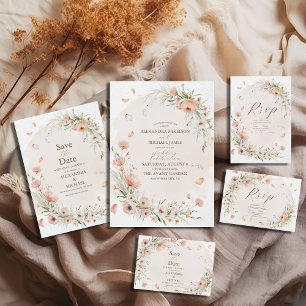 Convite Boho Wildflower Garden Wedding