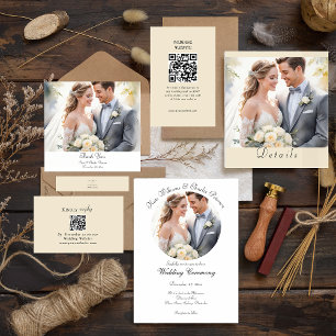 Convite Fotografia personalizada QR código de casamento Co