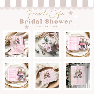 Convite Chá de panela de Café Francês Rosa