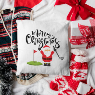 Cartão Postal Carrinho de golfe com Papai Noel Deixe Par Golfist