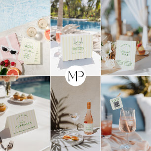 Convite Fim de Semana de Bachelorette Verde e Amarelo Retr