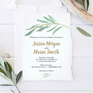 Convite Rustic Greenery Wedding
