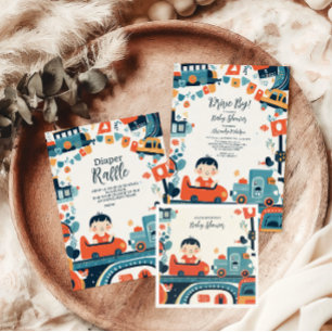 Prato De Papel Chá de fraldas de Carros Coloridos Divertidos