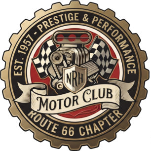 Camiseta masculina NRH Motor Club Route 66 Vintage