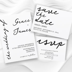 Reserve A Data Casamento com Tipografia Simples e Mínima Escrita 