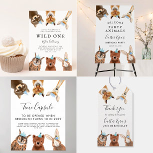 Convite Floresta Selvagem - Primeira Festa de aniversário 