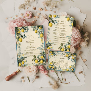 Cartão De Agradecimento Casamento Flor de Citrino Dourado