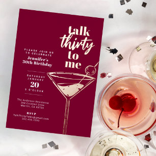 Adesivo Quadrado Fale 30 comigo, aniversário de 30 anos Cocktail Pa