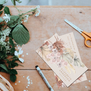 Cartão De Visita Pampas Florist Grass Selva Tropical Floral