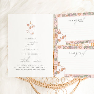 Convite Primeiro aniversario De Meninas Florais De Primave