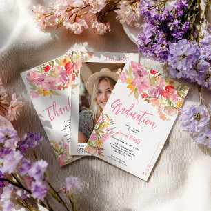 Anúncio Foto moderna Boho Rosa Lavanda floral formatura