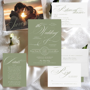 Reserve A Data Clássica Caligrafia Verde Clássica Código QR Dois 