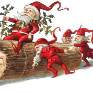 Adesivo Redondo Natal Red Elves Beauily Silver