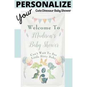 Convite Chá de fraldas de Aquarela do Dinossauro Cento