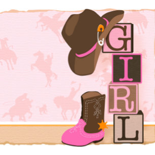 Convite à Chá de fraldas da Cowgirl