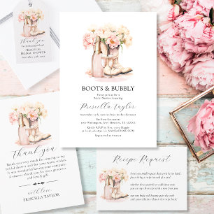 Convite Chá de panela de champanhe Boots & Bubble Cowgirl