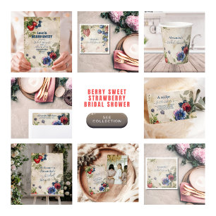 Cartão De Informações Vintage Berry Sweet Strawberry Chá de panela