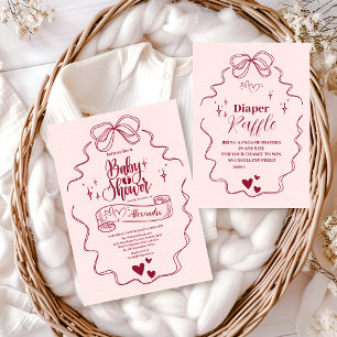 Convite Chá de fraldas do Arco desenhado na mão da porta