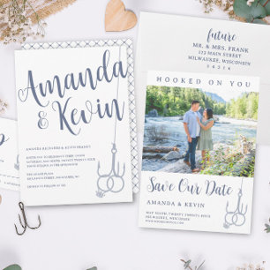 Convite Anéis De Casamento Simples De Pesca Sage Moss Gree