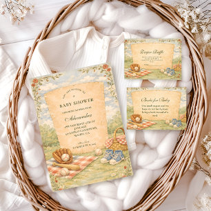 Cartão De Informações Sorteio de Fraldas de Beisebol Vintage