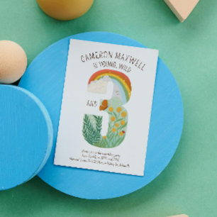 Convite Jovem Selvagem e Três Natureza Inspiraram Aniversá