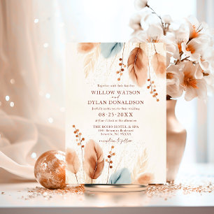 Adesivo Redondo Boho Watercolor Terracotta Pampas Grass Obrigado