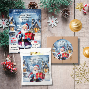 Adesivo Redondo Papais noeis de Natal da Wonderland Winter Chá de 