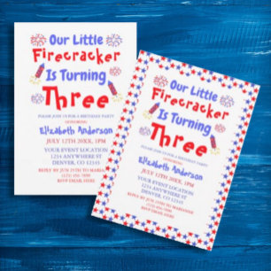 Convite Aniversário de 3 anos do Firecracker