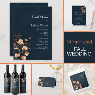 Convite Azul-lacrimejante, cor laranja queimada