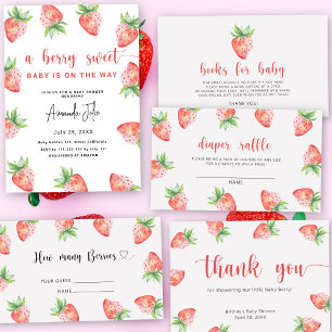 Morango - Jogo de picário de emoji chá de fraldas