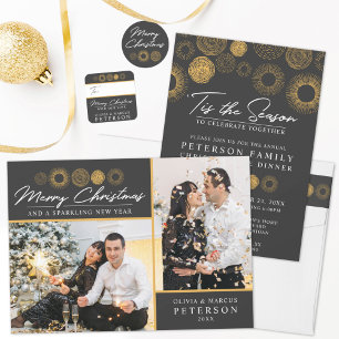 Convite Janto / Festa de Férias Douradas de Natal Retroati