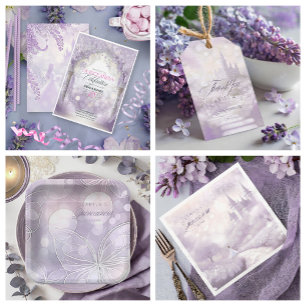 Convite Fairytale Garden Quinceanera Lavanda/Lilac ID1030