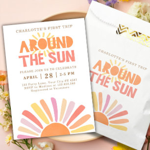 Convite Boho Primeira Viagem À Volta Da Festa Do primeiro 