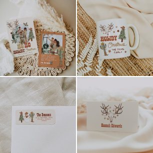 Ornamento De Cerâmica Feliz Natal, Natal de Cowboy